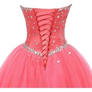 Sweetheart Off the Shoulder Ball Gown Pink Sequins Lace Prom Dress Quinceanera Gown